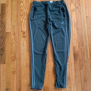 Adidas grey 3 stripe sweatpants climalite size M
